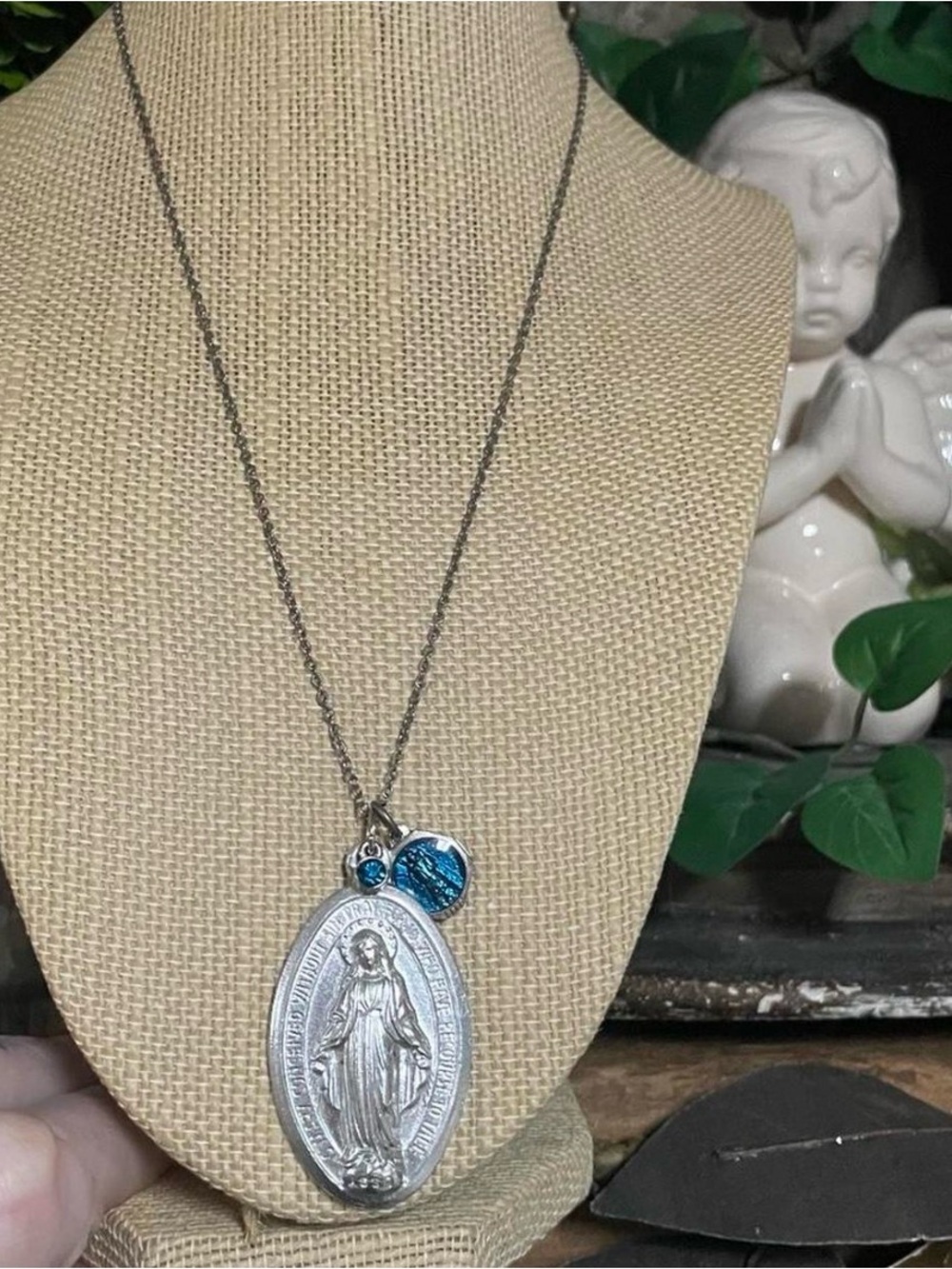 Real vintage catholic pendant necklace